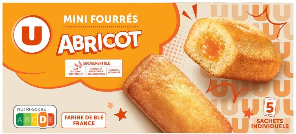 Mini gateaux fourrés abricot paquet de 150g