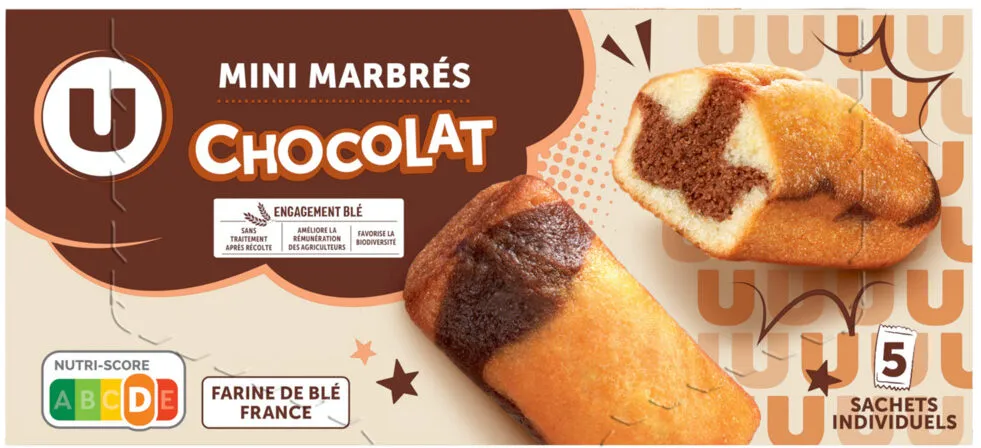 Mini gâteaux marbré chocolat 5 paquets de 30g, 150g