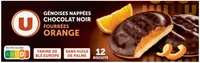 Biscuits Génoises fourrées à l'orange nappées de chocolat 150g