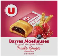 Barres moelleuses fourrées aux fruits rouges