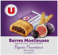Barres moelleuses fourrées à la figues et pruneaux aromatisées