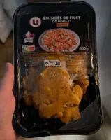 Emincé filet de poulet au curry, barquette, 300g