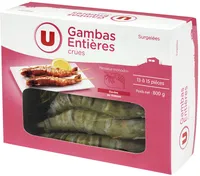 Gambas entières crues surgelées