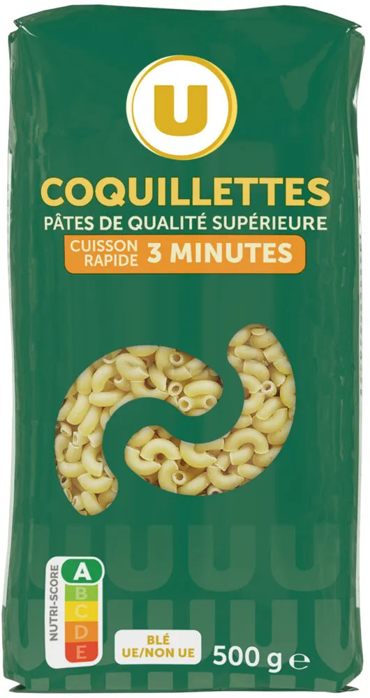 Pâtes Coquillette cuisson rapide sachet de 500g