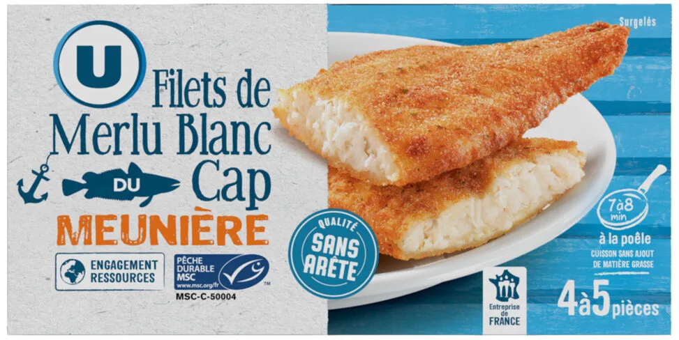 Filets de merlu blanc meunière MSC étui de 450g