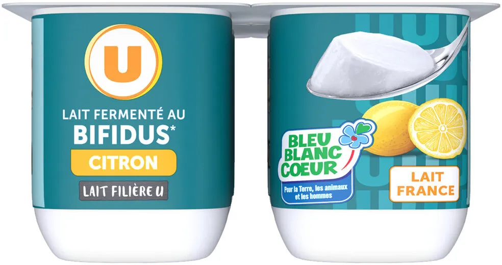 Lait fermenté au bifidus sucré saveur citron 4x125g