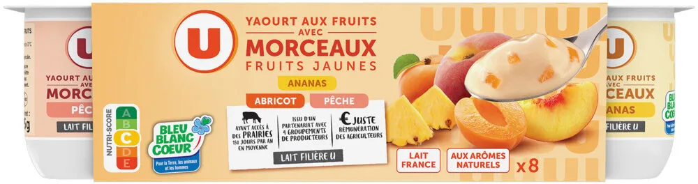 Yaourts aux fruits jaunes avec morceaux