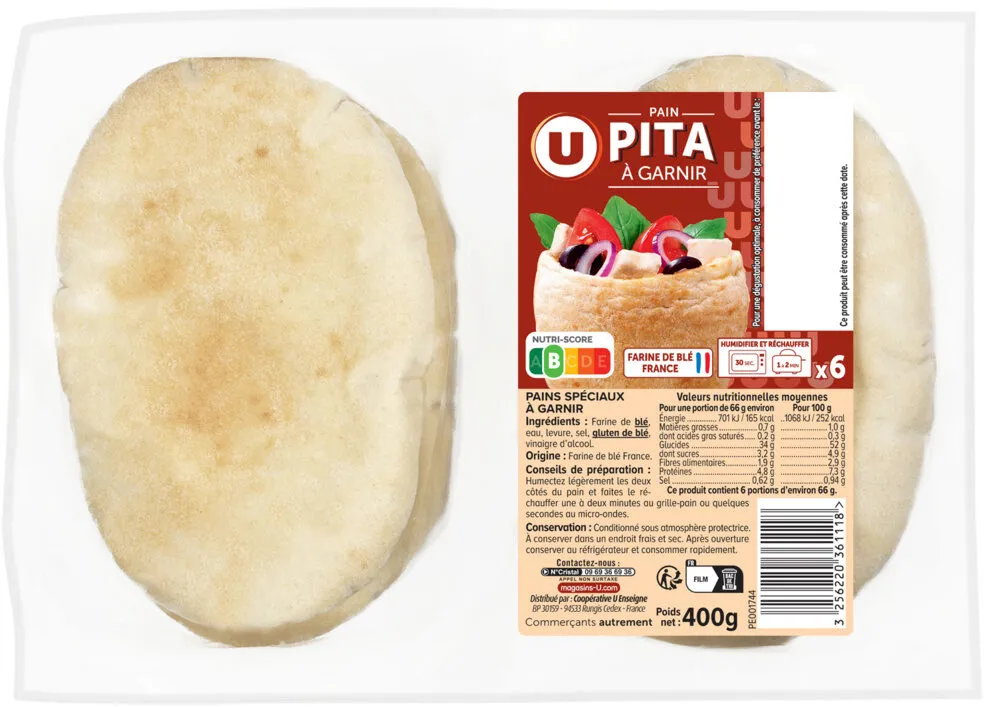 Pains pita x6 - 400g