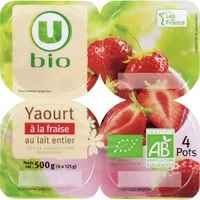 Yaourts bio brassés aux fraises 4x125g