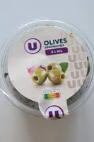 Olives vertes dénoyautées à l'ail