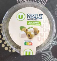 Olives vertes dénoyautées aux dés de fromage et herbes aromatiques
