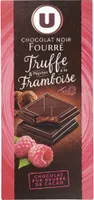Tablette de chocolat noir fourré et pépites à la framboise