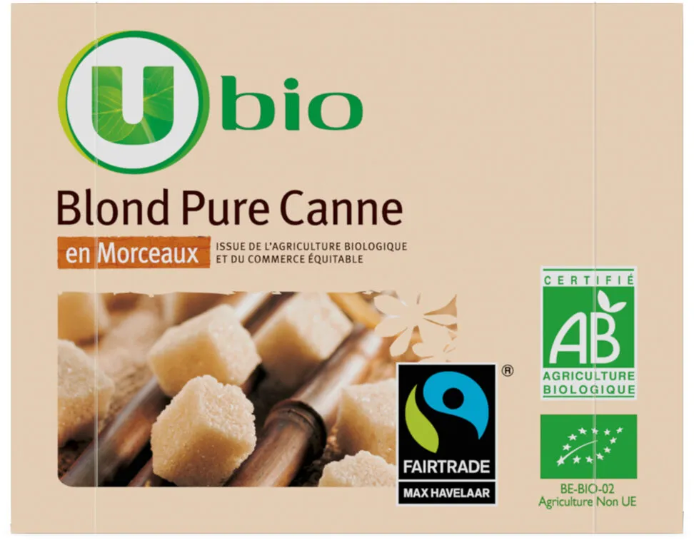 Sucre Blond pure canne en morceaux 500g
