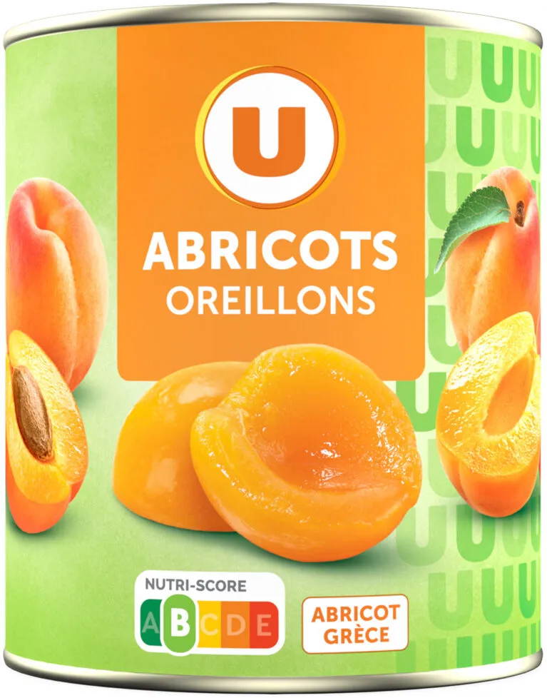 Oreillons d'abricots au sirop léger boîte de 4/4, 475g
