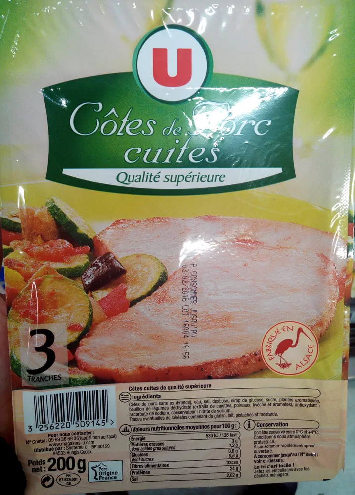 Côtes de Porc cuites