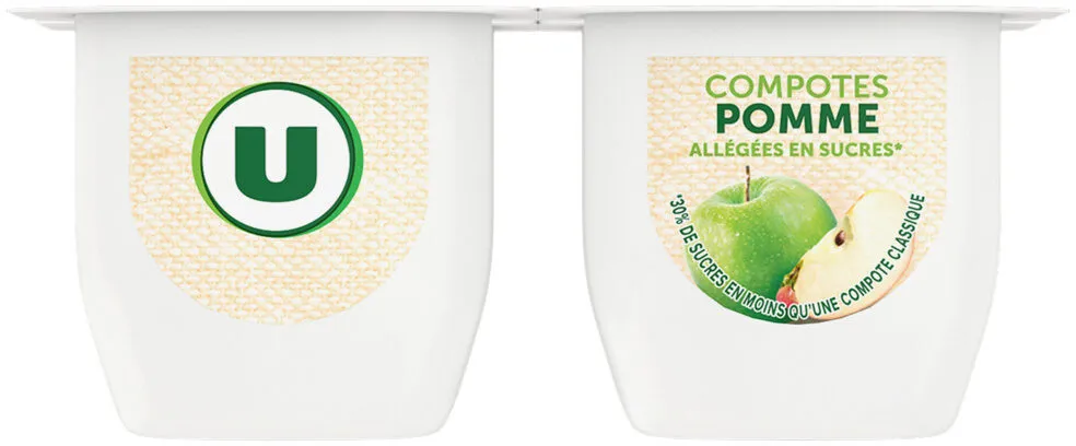 Coupelle allégée dessert de fruits pomme nature 4x100g