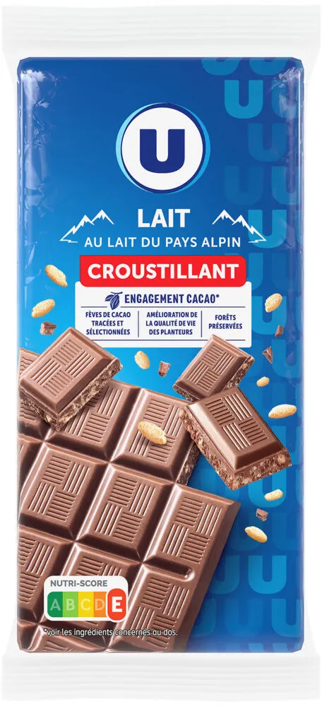 Chocolat au lait croustillant 2 Tablettes de 100g