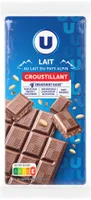Chocolat au lait croustillant 2 Tablettes de 100g