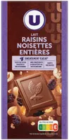 Chocolat au lait extra raisins et noisettes Tablette de 200g