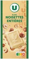 Chocolat blanc et noisettes entières Tablette de 200g