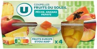 Coupelles de fruits du soleil à la pêche, ananas et papaye 4x260g