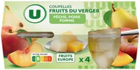 Coupelles fruits du verger à la poires, pêches et pommes 4x113g