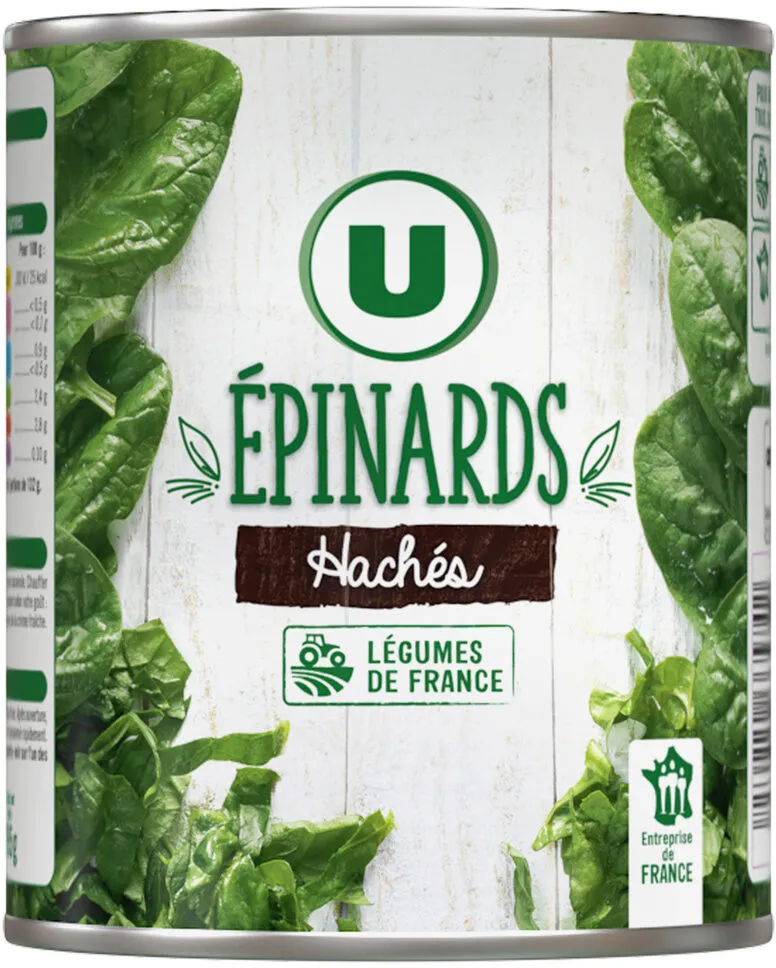 Epinards hachés - Boîte de 795g