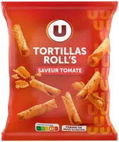 Tortillas chips roll's goût tomate paquet de 125g