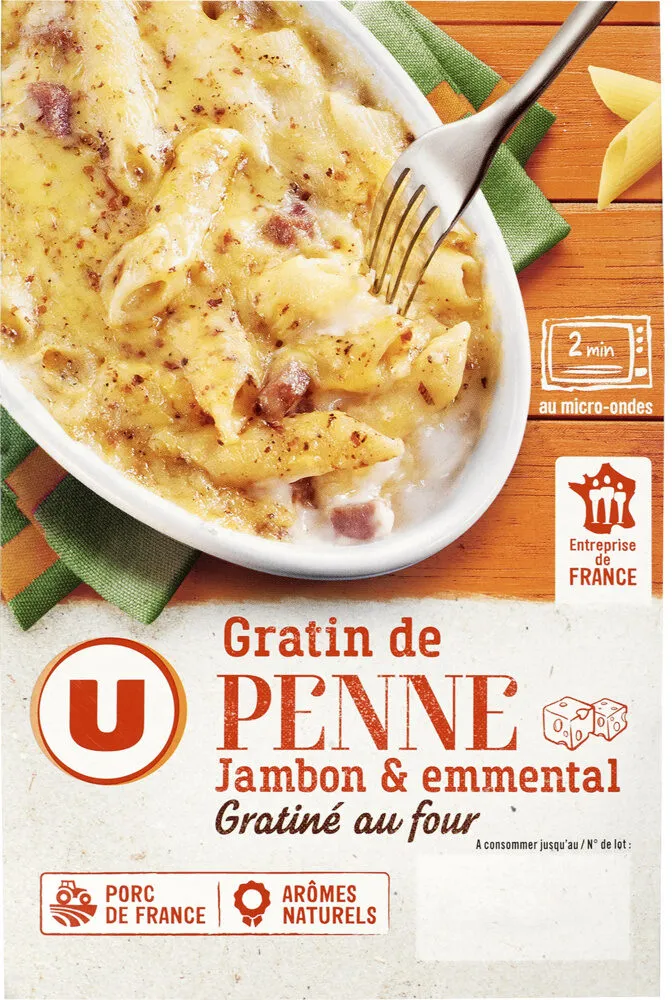 Gratin de penne au jambon