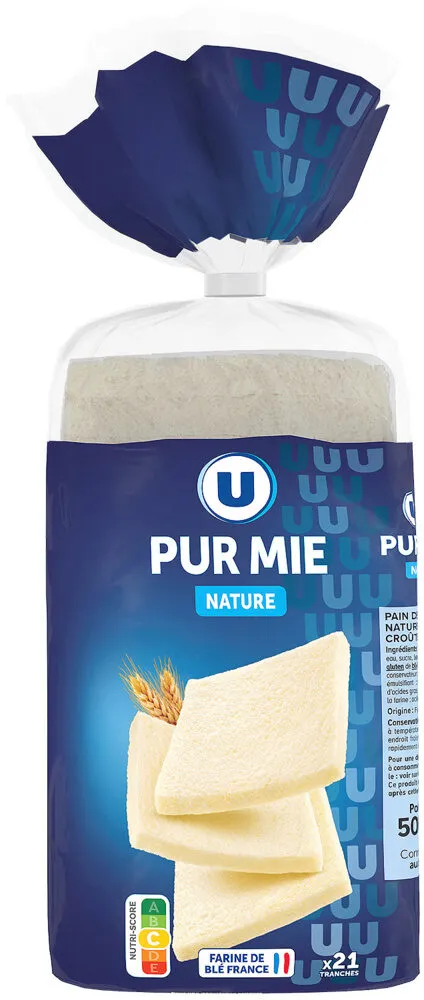 Pain de mie sans croûte Pur Mie nature 500g