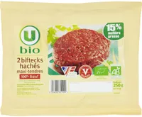 Steak haché bio maxi tendre, 15% MG, France, VBF, 2 pièces - 250g