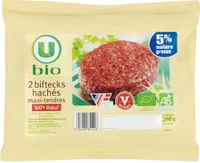Steak haché bio maxi tendre, 5% MG, France, VBF, 2 pièces - 250g