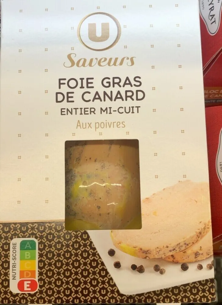 Foie gars de canard entier mi-cuit aux poivres