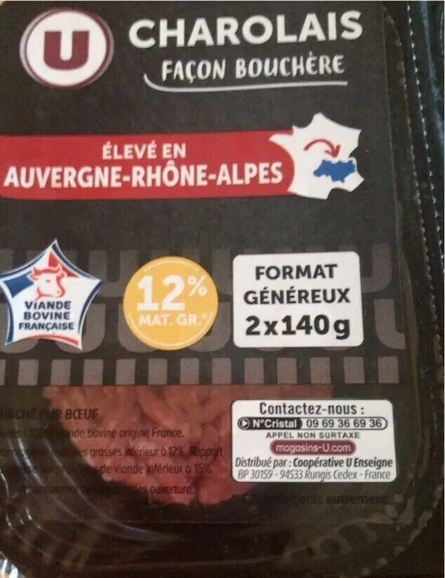 Steaks hachés Charolais façon bouchère 12 % M.G.