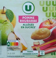 Dessert fruitier allégée en sucre pomme et rhubarbe - 4x100g