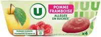 Dessert fruitier pomme et framboise allégée en sucre - 4x100g