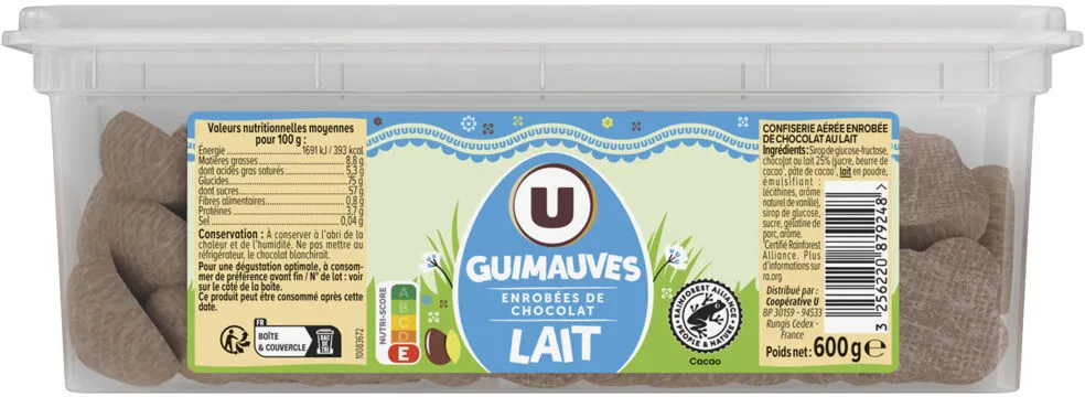 Sachet guimauves chocolat lait - 600g