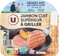 Jambon cuit à griller - x2 tranches, 180g