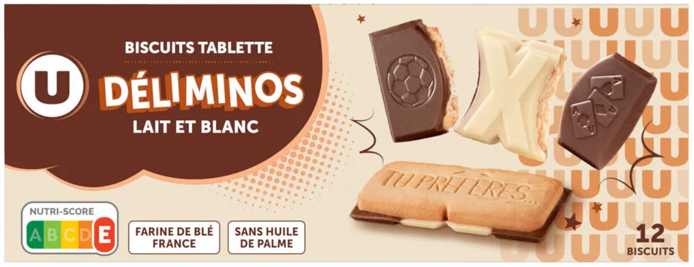 Biscuits avec tablette chocolat au lait et blanc - 150g