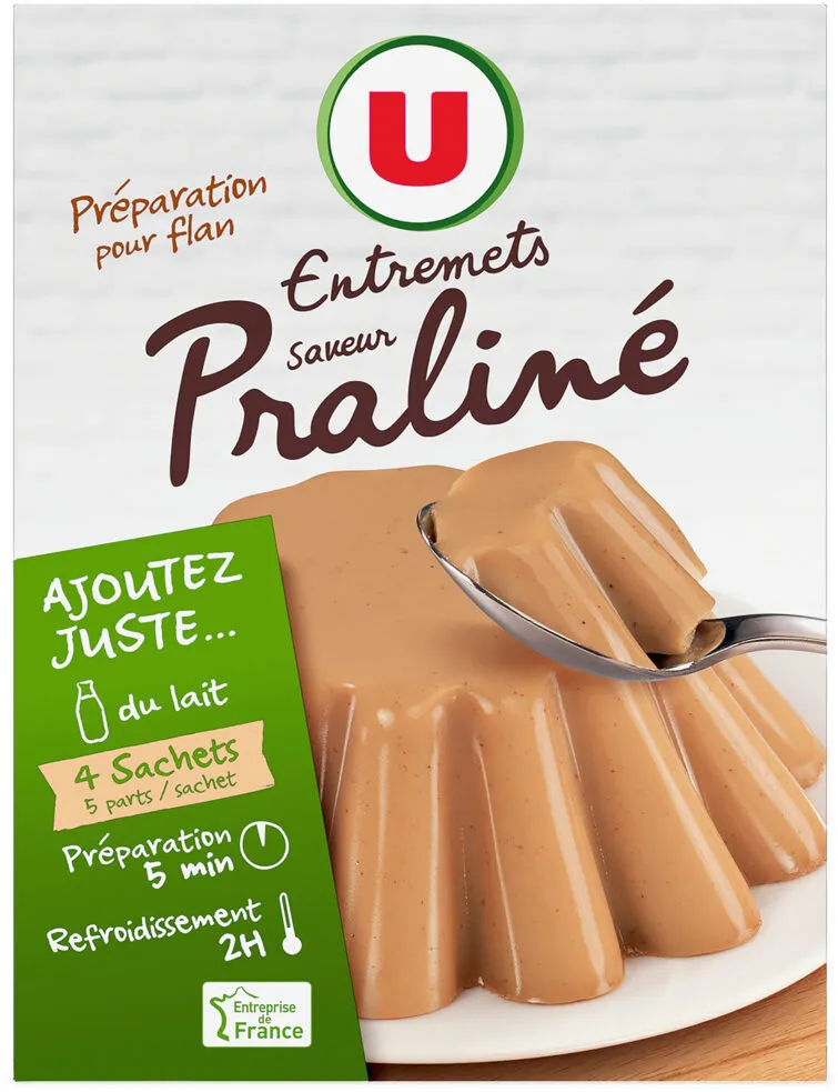 Les entremets préparation pour flan praliné 4 doses, 260g