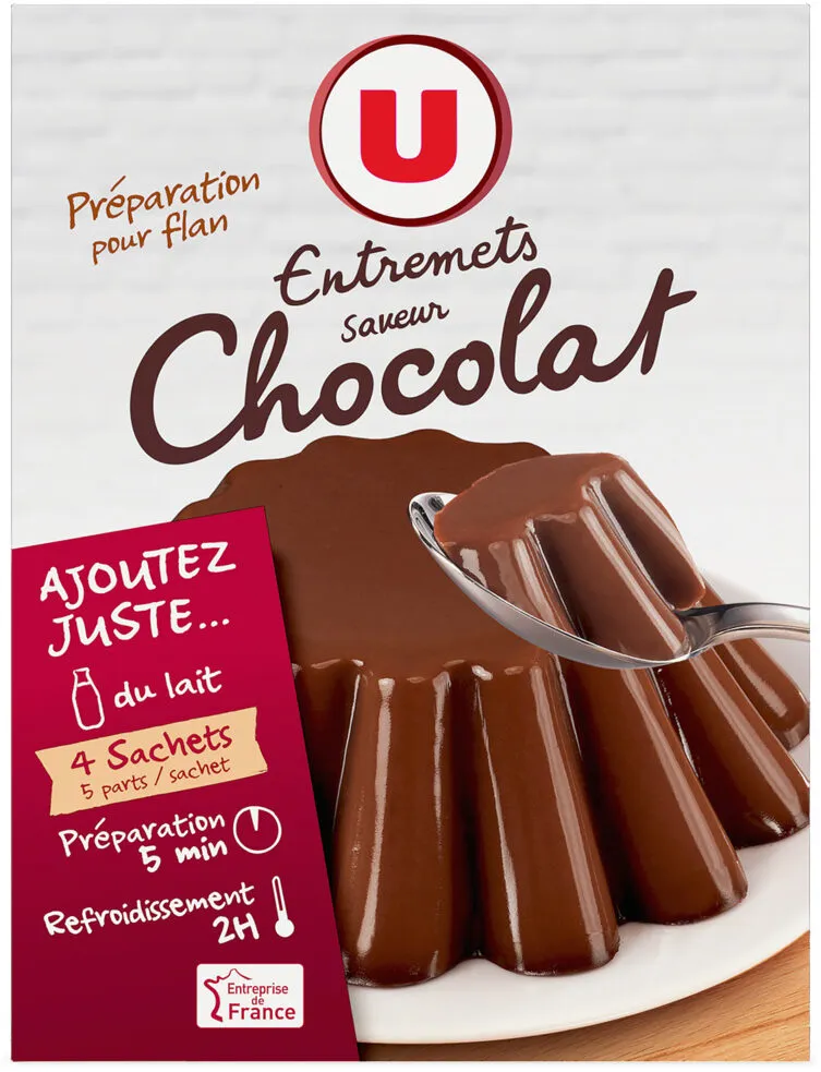 Les entremets préparation pour flan chocolat 4 doses, 344g