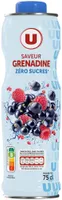 Boisson concentrée à diluer à la grenadine sans sucres bouteille de75cl