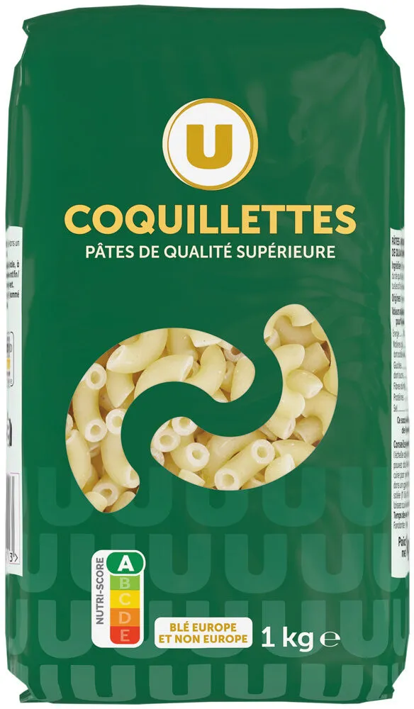 Pâtes Coquillettes qualité supérieure, 1kg