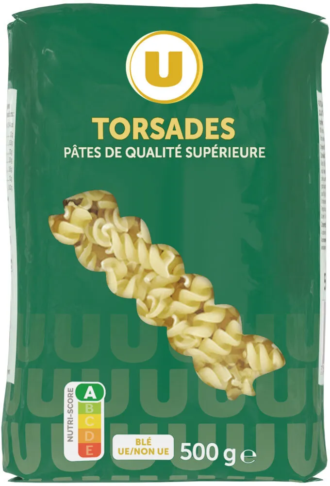 Pâtes Torsade qualité supérieure paquet cello de 500g