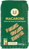 Pâtes Macaroni qualité supérieure, paquet cello de 500g