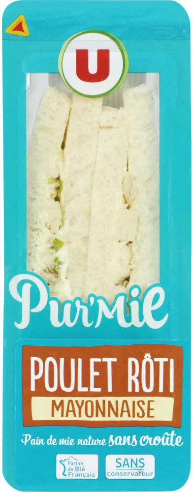 Sandwich pur mie poulet-mayonnaise 140g