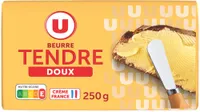 Beurre tendre doux 82% de MG, plaquette de 250g