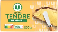 Beurre tendre demi sel 80% de MG, plaquette de 250g
