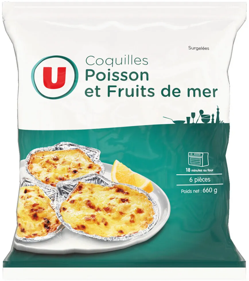 Coquilles de poisson et fruits de mer 6x110g