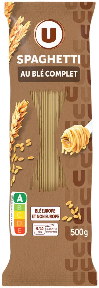 Pâtes Spaghetti au blé complet sachet de 500g